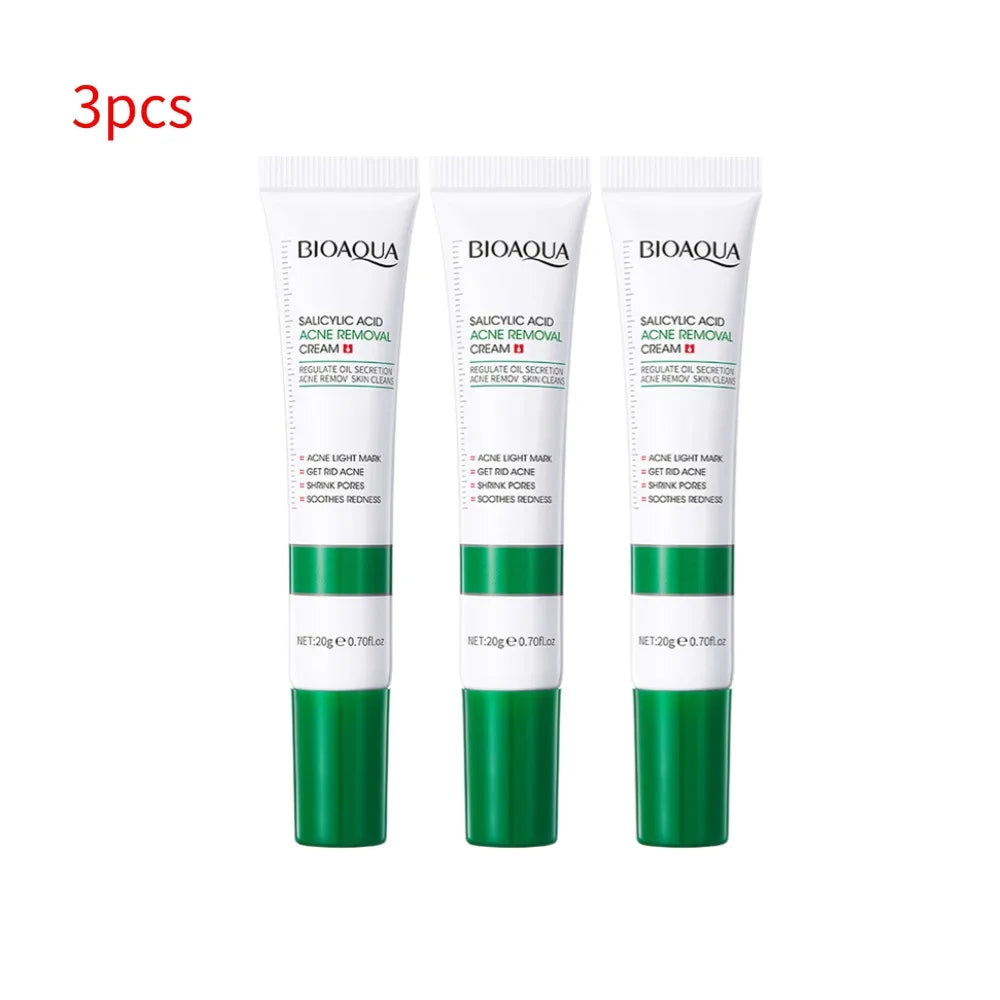 BIOAOUA Salicylic Acid Acne Cream Shrink Pore Cream Elimination Large Pores Remove Blackehead Repairing Skin Care Facial Cream