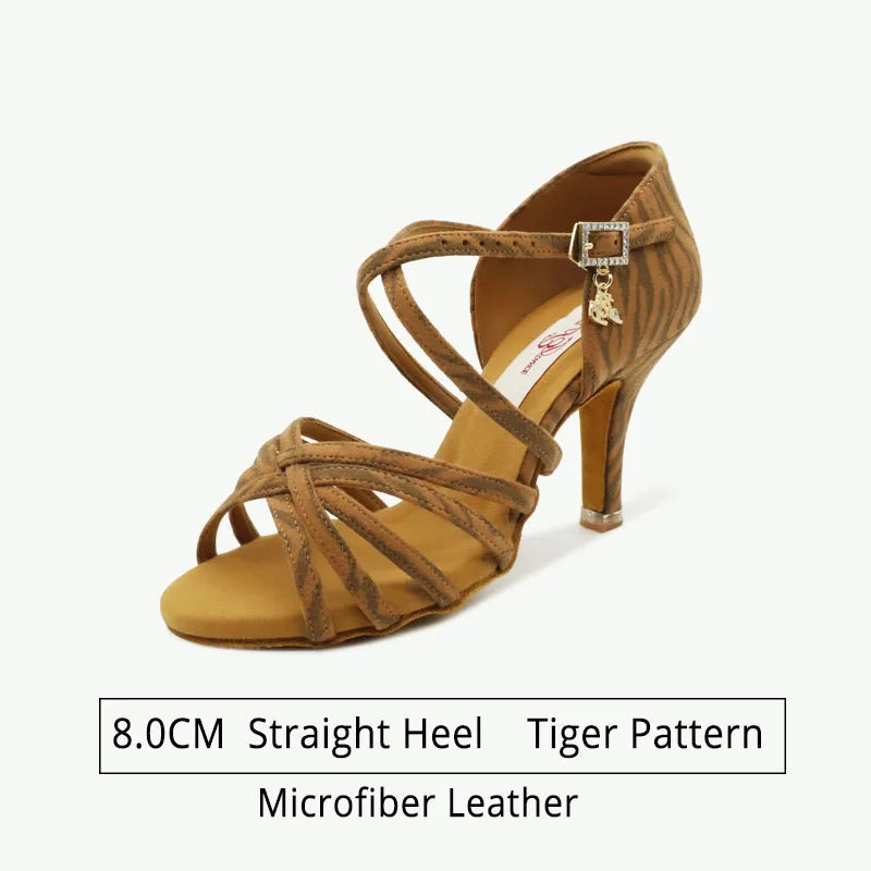 BD Dance Women Latin Dance Shoes Just BD216 High Heel Genuine Leather Laday Sandal Dancing Shoes