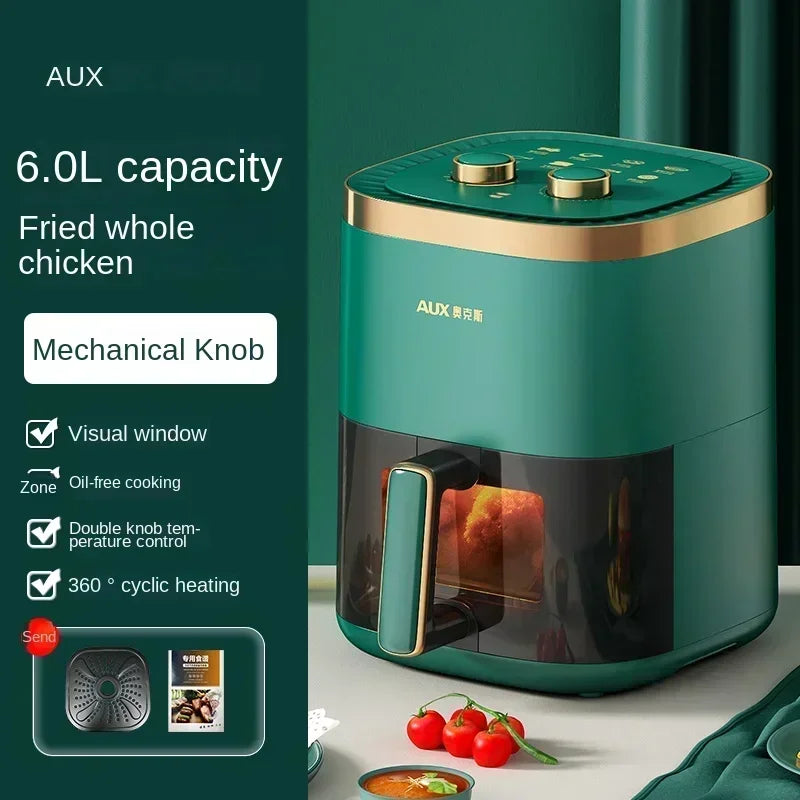 220V AUX Air Fryer and Oven Combo: Multifunctional, Fully Automatic, No Oil Technology, Easy-to-clean FC