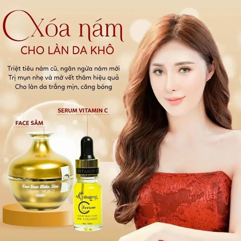 Kem Sam Serum Sua Rua Mat,3pcs Combo Kem Sâm Serum Cao CấP N Collagen Trang Da Tri Mun Nam 3mom, Remove Dark Skin Acne White