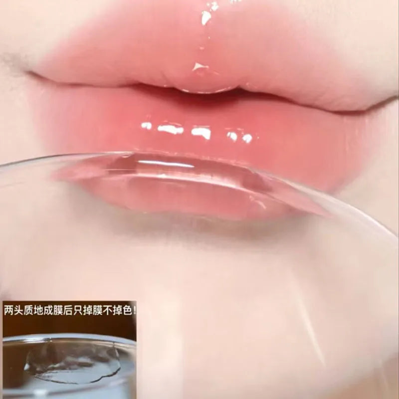 LEEMEMBER Double Head Lipstick Matte Soft Lip Mud Mirror Moisturizing Non-stick Cup Longlasting Lip Glazed Original Lip Makeup