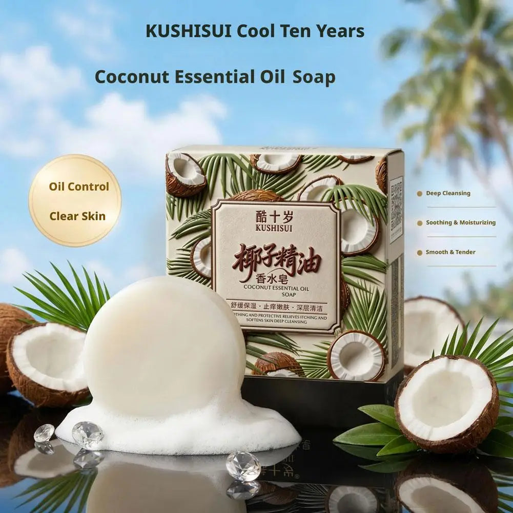 Coconut Milk Soap Pure Plant Extract Handmade Soap Deep Cleansing & Oil Control,Gentle Soothing & Moisturizing Skin Clean Soap