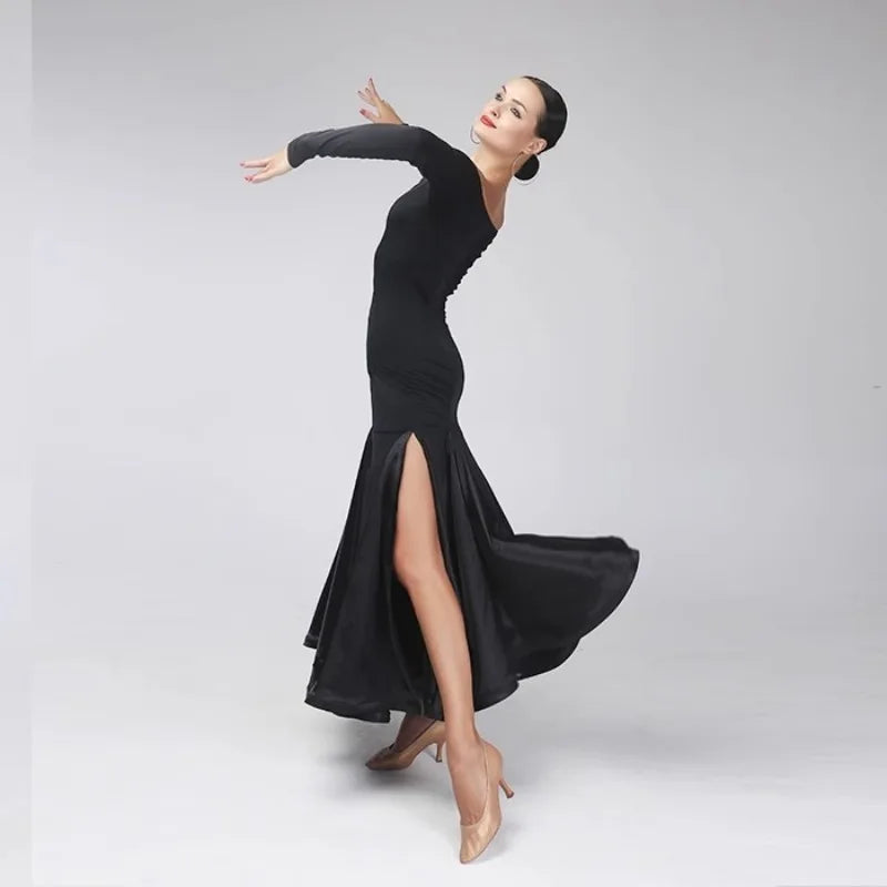 customized Sexy adult ladies modern suit long skirt performance Clothing ballroom dance dress vestido de mujer