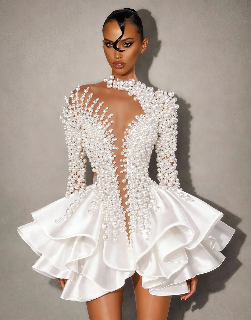 White Wedding Dresses Short Prom Dresses Mermaid Mini Special Design Floor-Length Prom Dress Vestido De Noite Customized