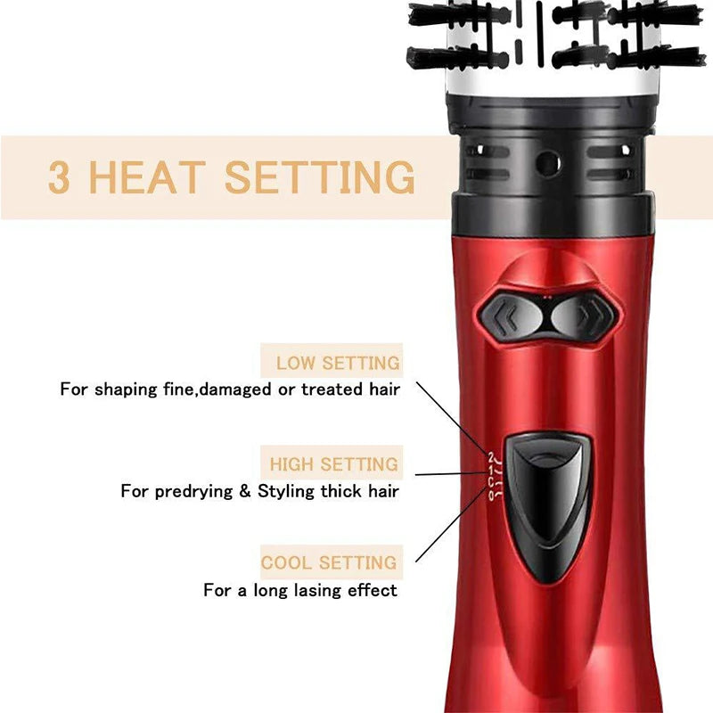 Multi-Functional 3 In 1 Hot Air Brush Automatic Hair Curler Straightener Rotating Volumizer Curling Blowout Hair Dryer Brush