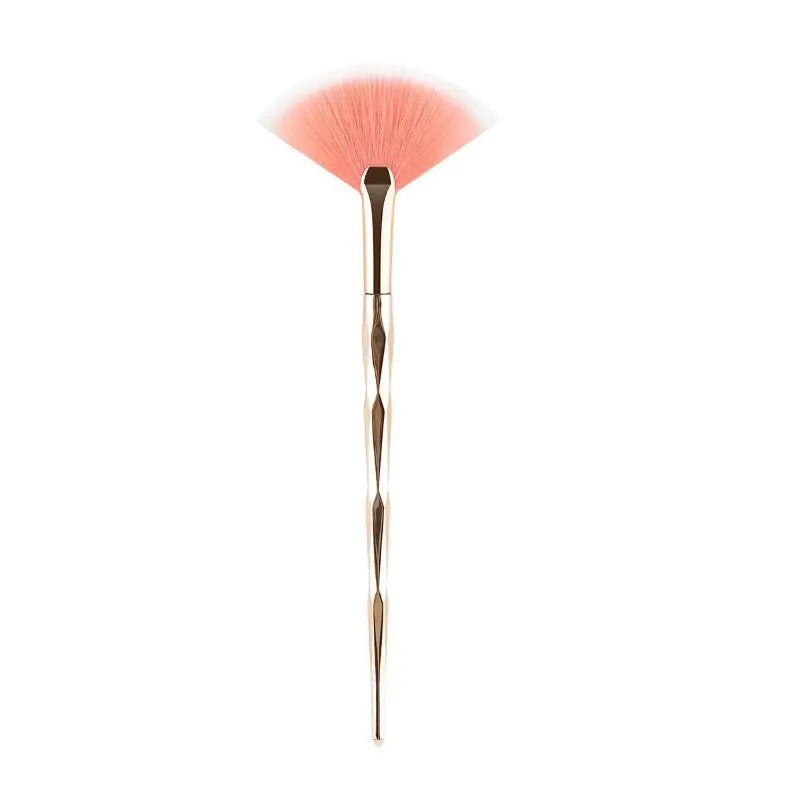Large Flat Highlight Blush Fan-Shaped Makeup Brush Powder Loose Powder Face Brush Korean Soft Cosy Even Color Tools For Women