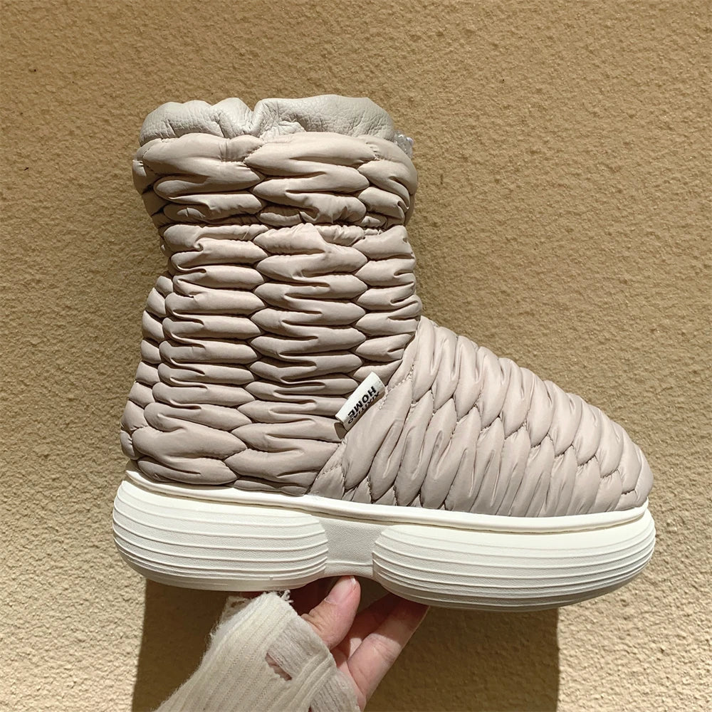 Fashionable Sporty Winter Snow Boots Men Women Waterproof down Cloth Thick Bottom Short Boots Cotton Shoes Trendy Cool