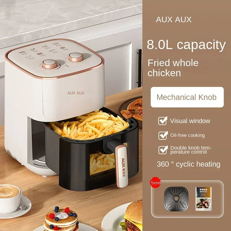 220V AUX Air Fryer and Oven Combo: Multifunctional, Fully Automatic, No Oil Technology, Easy-to-clean FC