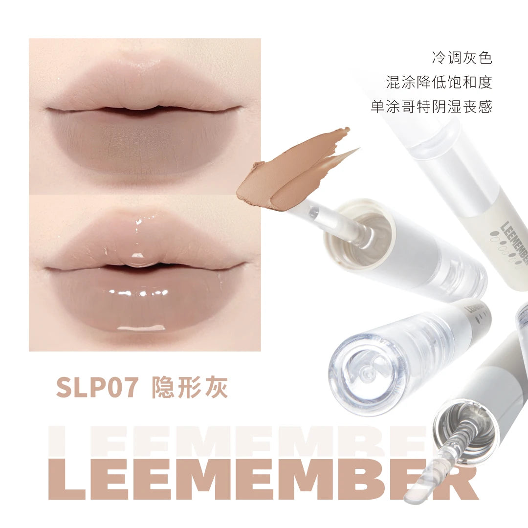 LEEMEMBER Double Head Lipstick Matte Soft Lip Mud Mirror Moisturizing Non-stick Cup Longlasting Lip Glazed Original Lip Makeup