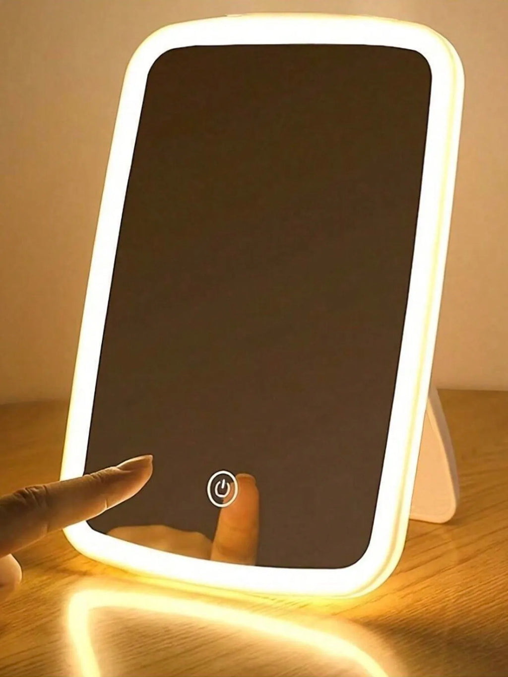 LED Makeup Mirror,Touch Control Vanity Mirror Front Light, 3 Light Modes Rechargeable Portable Cosmetic Mirror Modern Style
