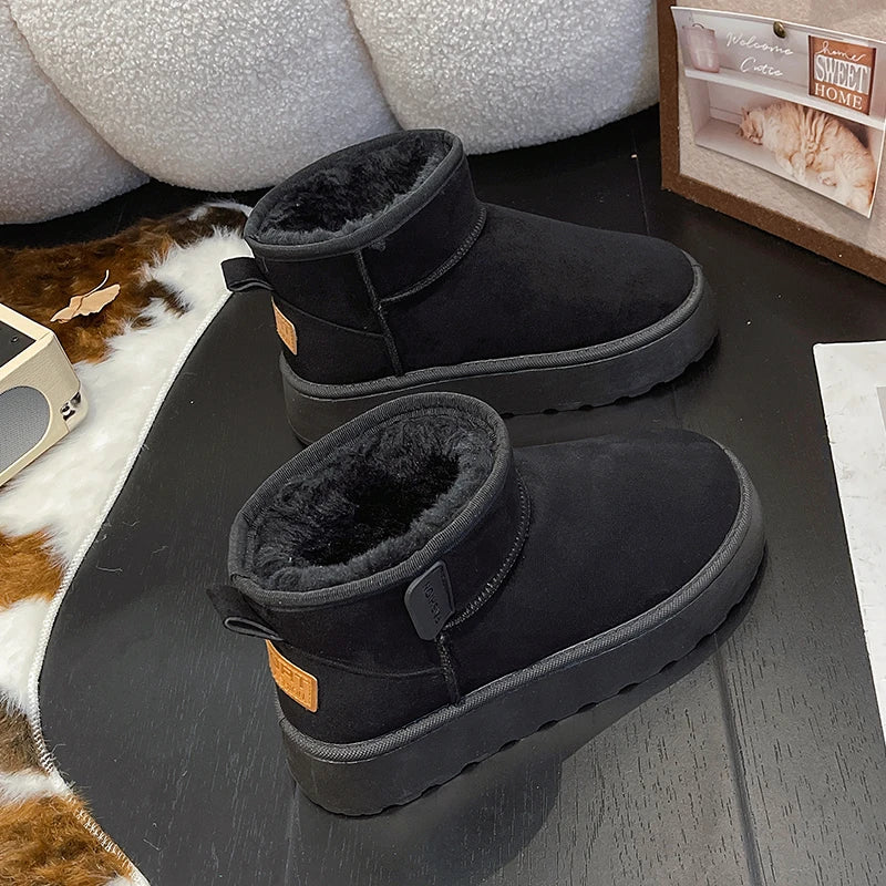 Women's new style snow boots, thick soled, fleece-lined, short boots, cold-proof boots, winter anti-slip, warm snow cotton shoes