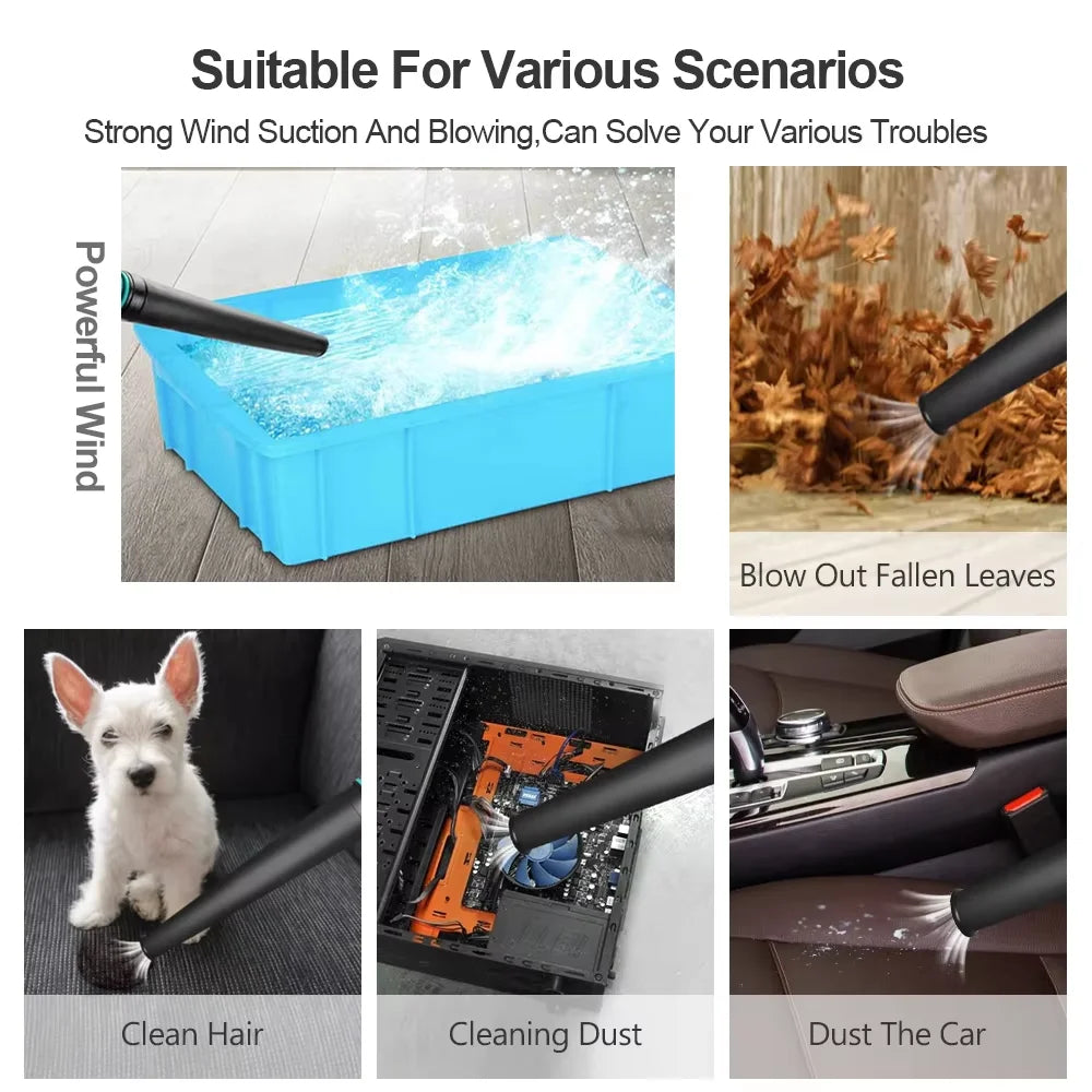 2 in 1 Cordless Electric Blower Vacuum Cleaner Blower Suction Leaf Blower Dust Cleaner Power Tool Power Tool Suitable for Makita