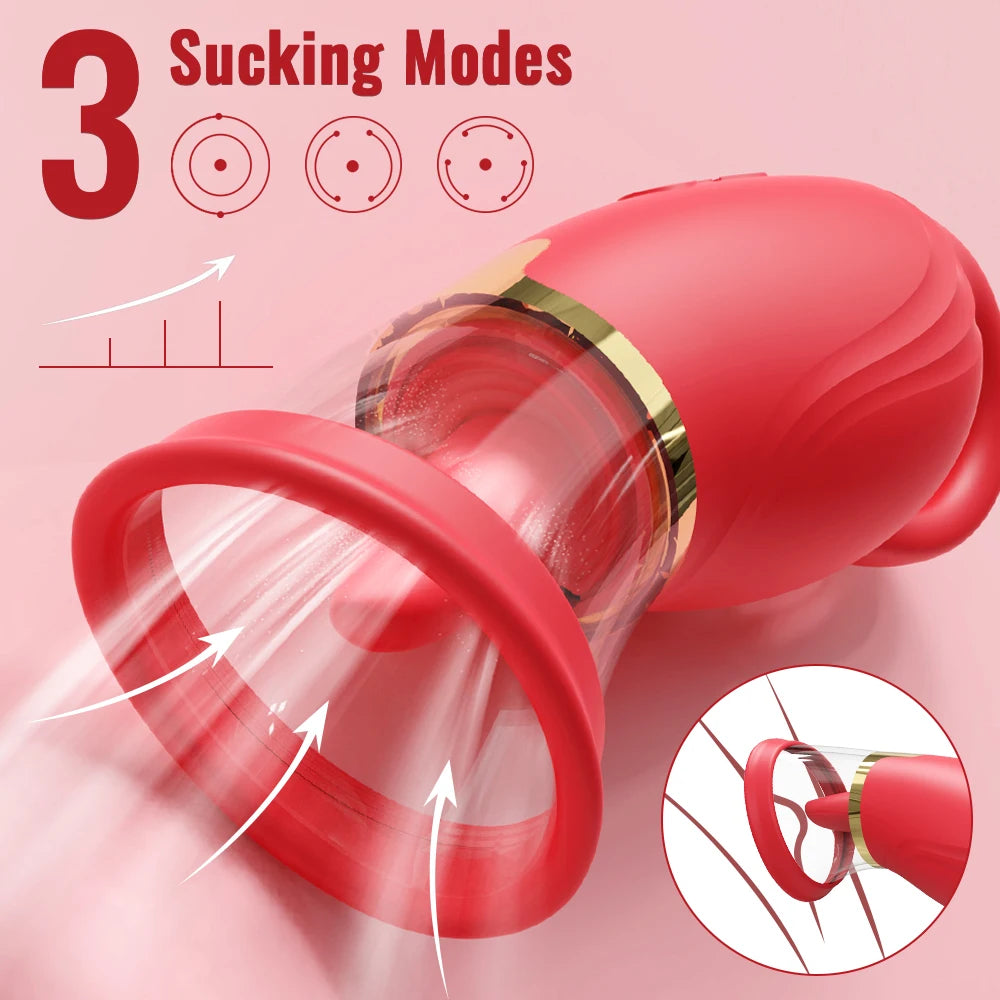 Rose-Sex Toy Vibrator Adult Sex Toys for Women Sucking Vibrator 3 Sucking 9 Tongue Licking Vibrating G Spot Vibrators Adult 18+