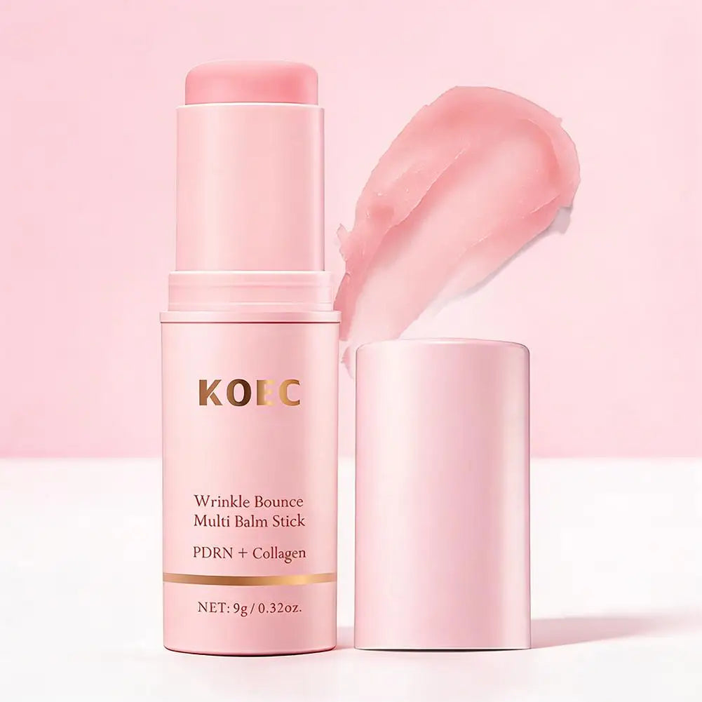 Korean Pink Hydrating Stick PDRN Collagen Stick Bounce Multi Balm Moisturizing Wrinkle Multi-functional Stick Skin Care Makeup