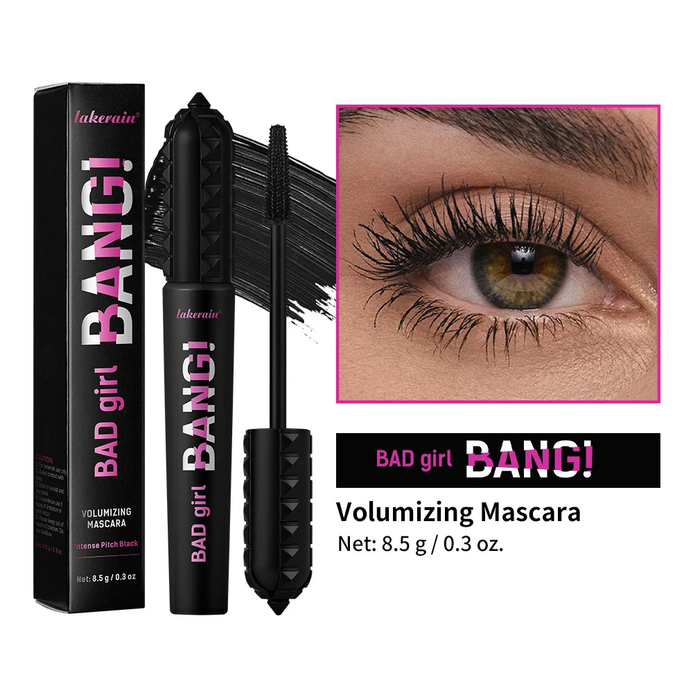 Black Waterproof Mascara 4D Lengthening Curling Volumizing Eyelash Extension Smudge Proof Long Lasting Korean Eye Makeup