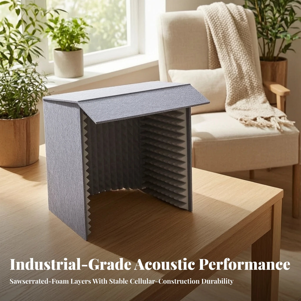 Desktop Sound Booth Quiet Acoustic Enclosure with Sound-Absorbing Foam Desktop Soundproof Cover Clearer for Podcasters