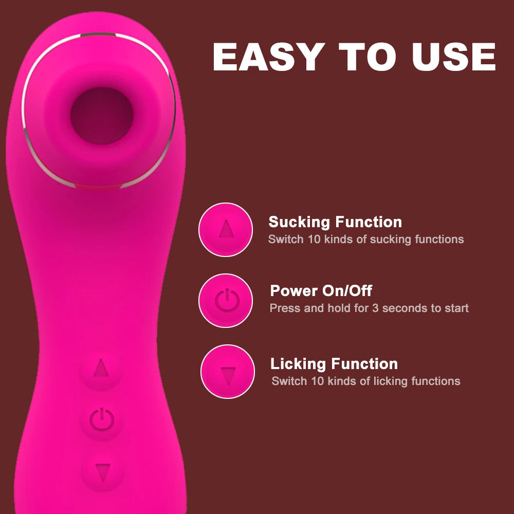 Sucking Vibrater for Women, Clitoral & Nipples Stimulator, 10 Sucking Modes& 10 Licking Modes, Sex Toys for Women And Couples