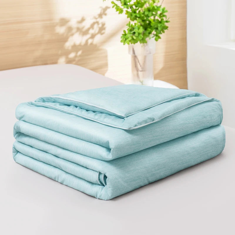 Cooling Blanket for Bed Silky Air Condition Comforter Lightweight Cooled Ice Summer Quilt with Double Side Cold & Cooling Fabric
