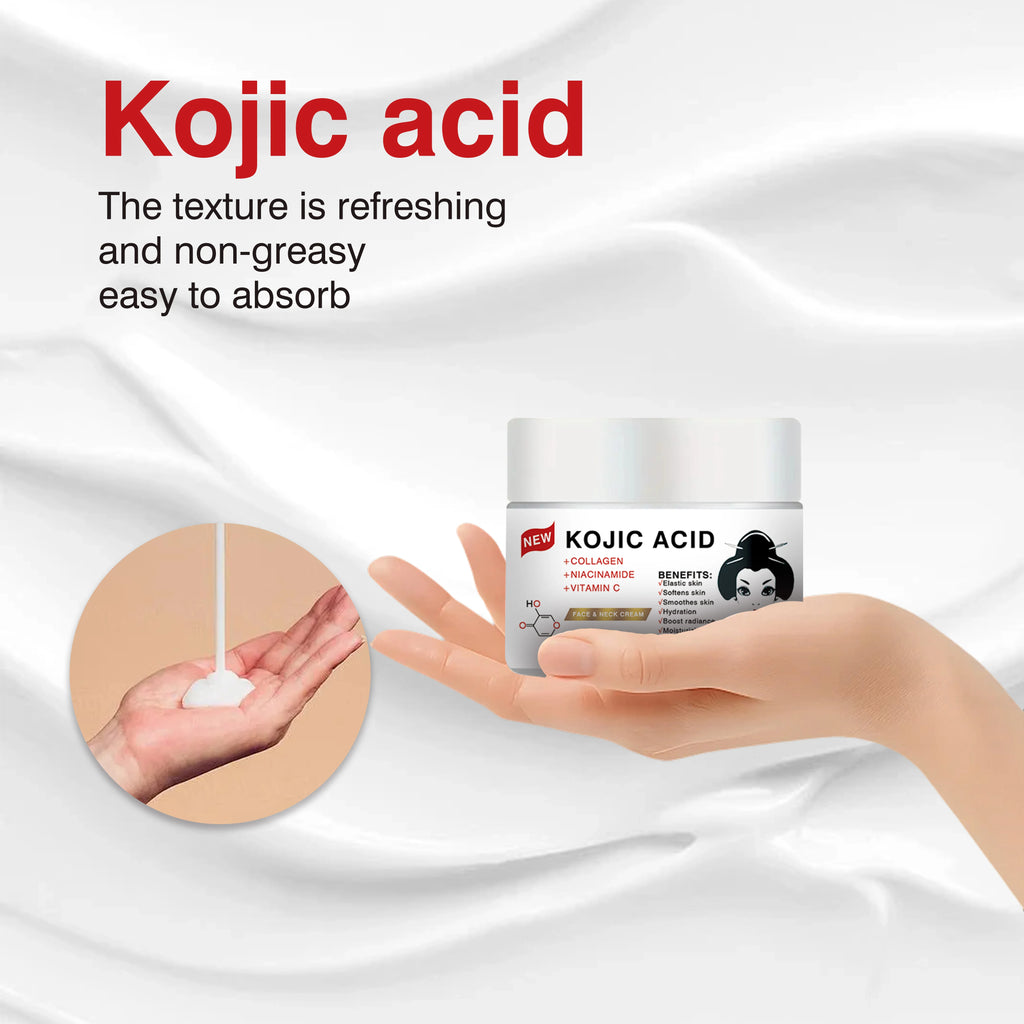 KOJIC ACID FACE & NECK CREAM - Hydrating, Moisturizing, Firming & Smoothing, for All Skin Types, a Must-Have for Daily Skincare