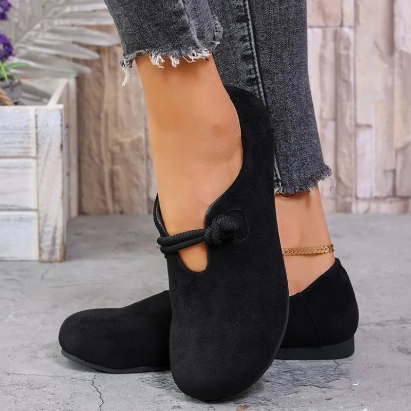 Retro Flat Shoes New Design Shallow Loafers Women's Casual and Comfortable Solid Color Women's Shoes Zapatos De Mujer
