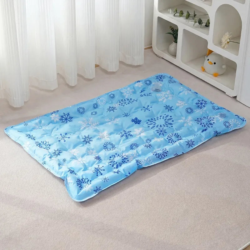 Summer Pet Cooling Mat for Dogs Cats Water Activated Cooling Pad Waterproof Durable Scratch-Resistant Ice Silk Cool Bed Cushion
