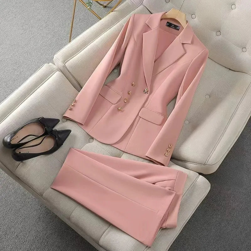 Women New Elegant Fashion Slim Fit Executive Business Commuting Workwear Professional Suit Set Business Suit Workwear Office