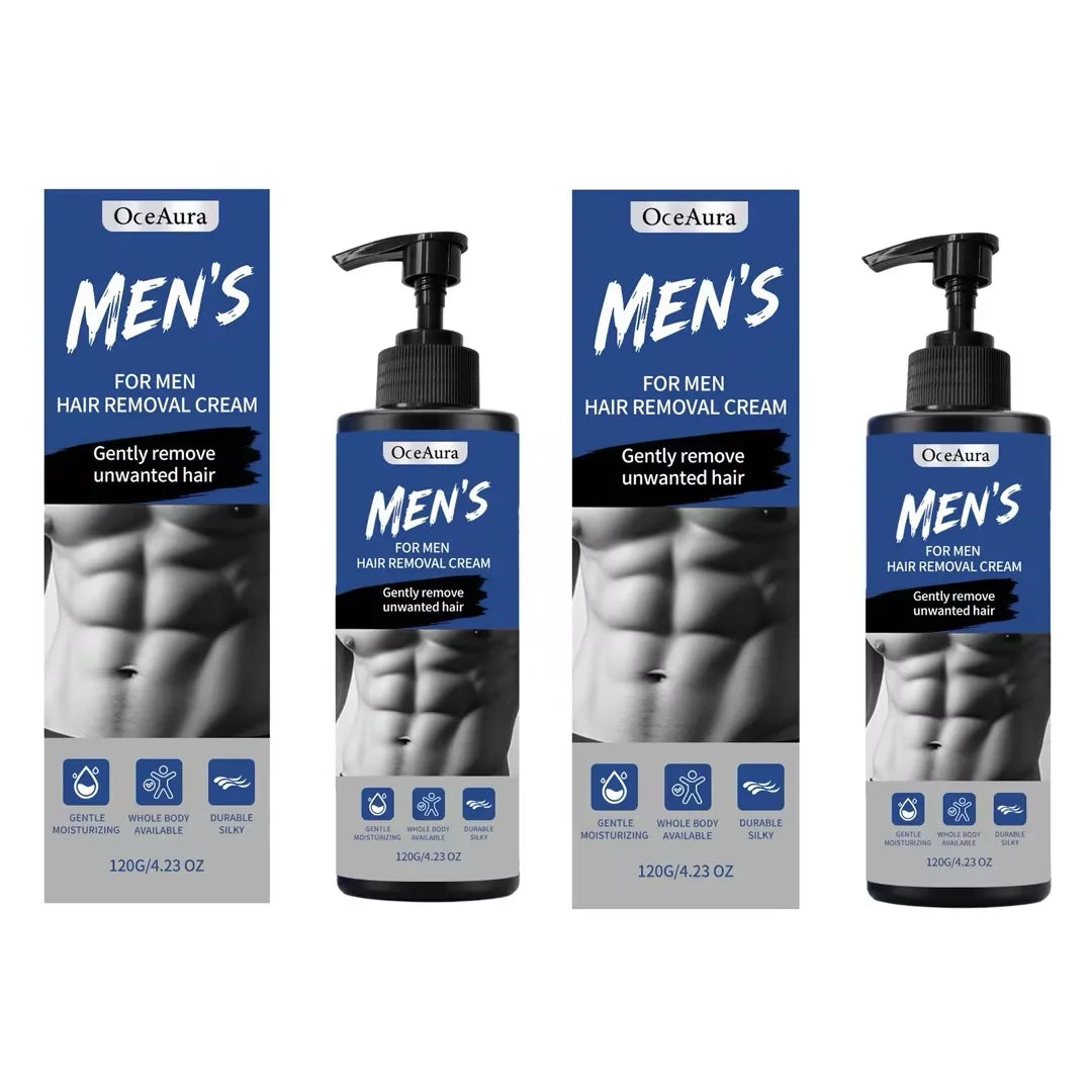 Painless Men's Body Depilatory Cream Fast Acting Hair Remover Non-Irritating Body Grooming Care Coarse Thick Hair Removal Cream