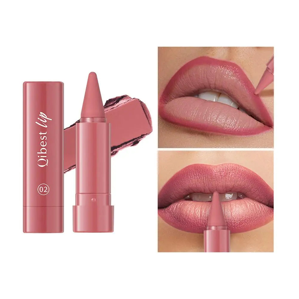 Twist Up Lip Liner Lipstick Pen Multipurpose Powder Blusher Velvet Matte Waterproof Lip Contour Non Stick Cup Lip Rouge Makeup