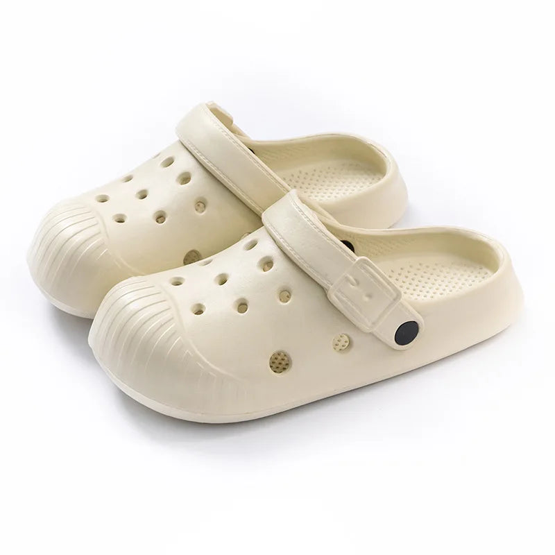 Shell Toe Hole Shoes for Men 2026 New Summer Outfit EVA Stepping on Poop Feeling DIY Shoelaces Beach Sandals Beach Slippers