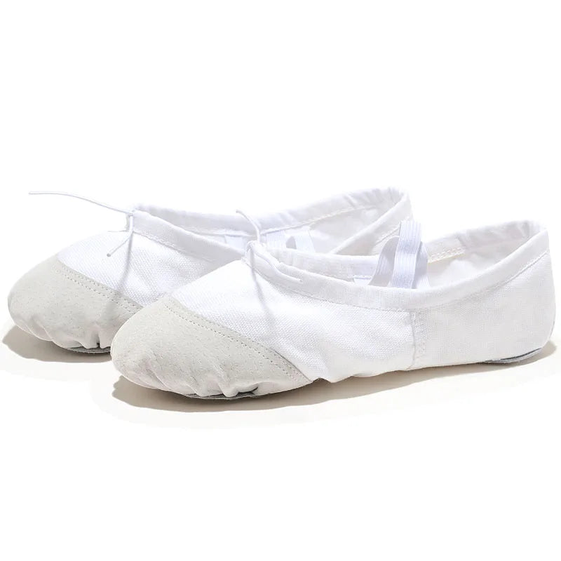 Girls Ballerinas Canvas Soft Sole Ballet Dance Slippers Children Practice Ballerinas Woman Dance Shoes