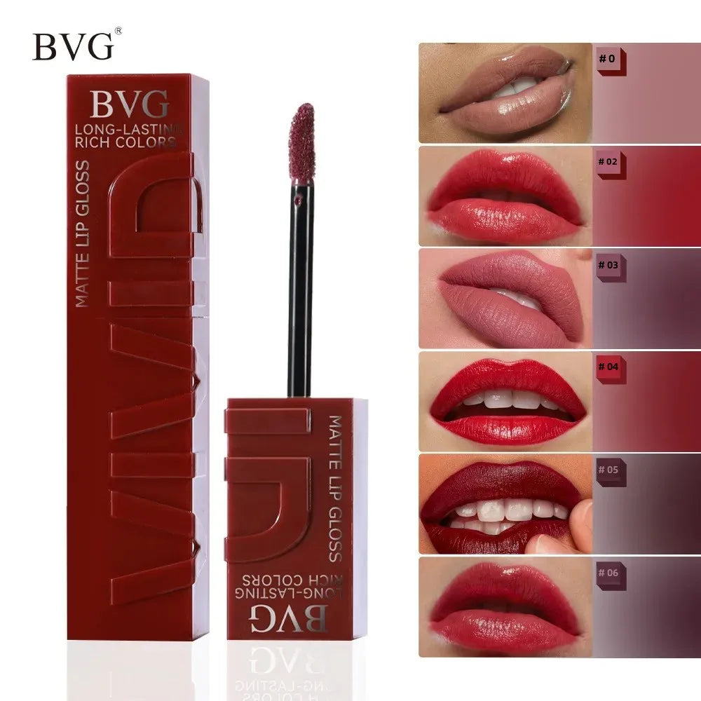 High-End Multi-Color Matte Lip Gloss Long-Lasting Non-Greasy Liquid Lipstick Rich Warm Colors Fading Liquid Makeup