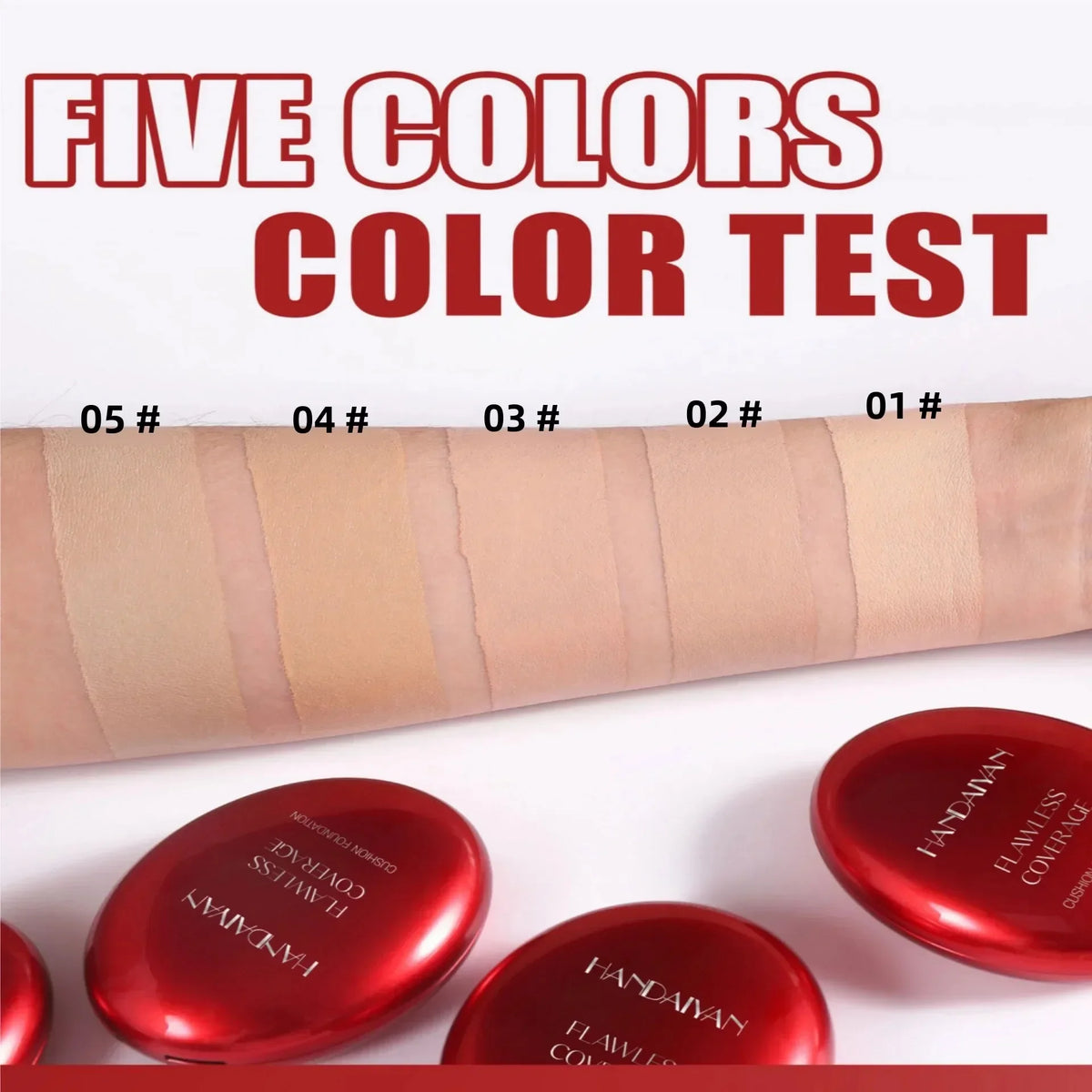 Korean Air Cushion Foundation - Light Natural Moisturizing Concealer Whitening Oil-Control Women's Liquid Foundation Makeup