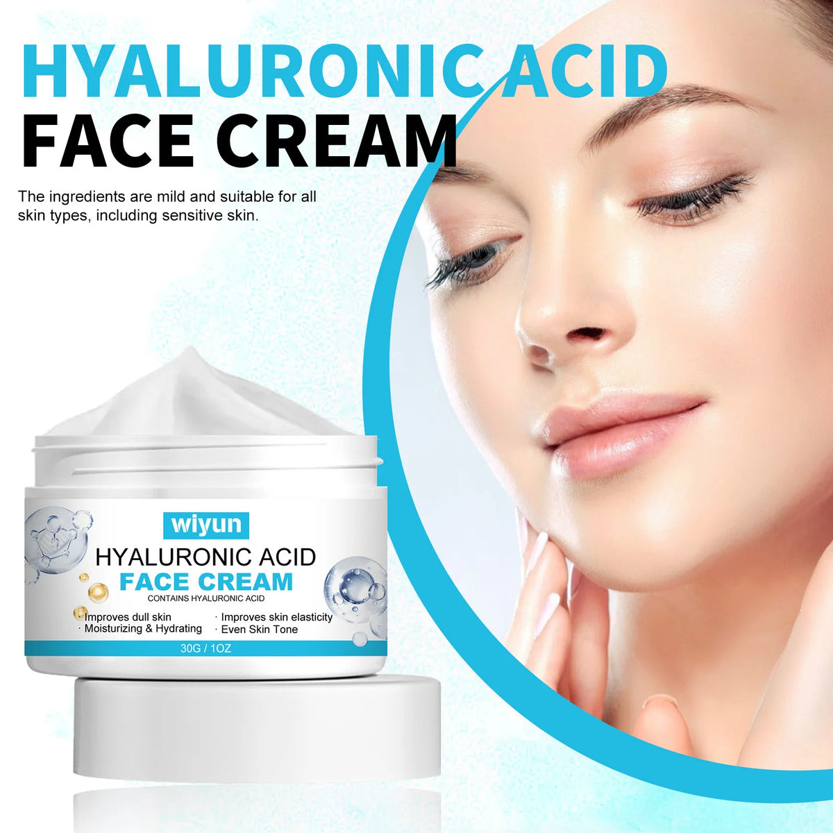 Hyaluronic Acid Cream For Face Pore Shrinking Oil Control Skin Rejuvenation Moisturizing Brightening Anti Aging Korean Skin Care