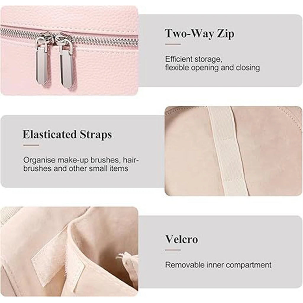 Portable Cosmetic Bag Organizer Large Capacity Travel Makeup Case Organizer for Storage Lipstick Eyebrow Pencil Cosmetics