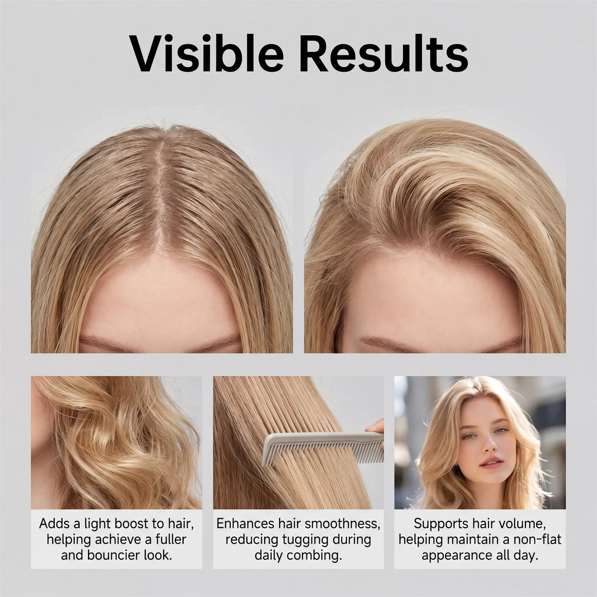 Rice Water Hair Volumizing Spray Rosemary Extract Fuller Look Mist Plant Based Non Greasy Fine Thin Hair Care