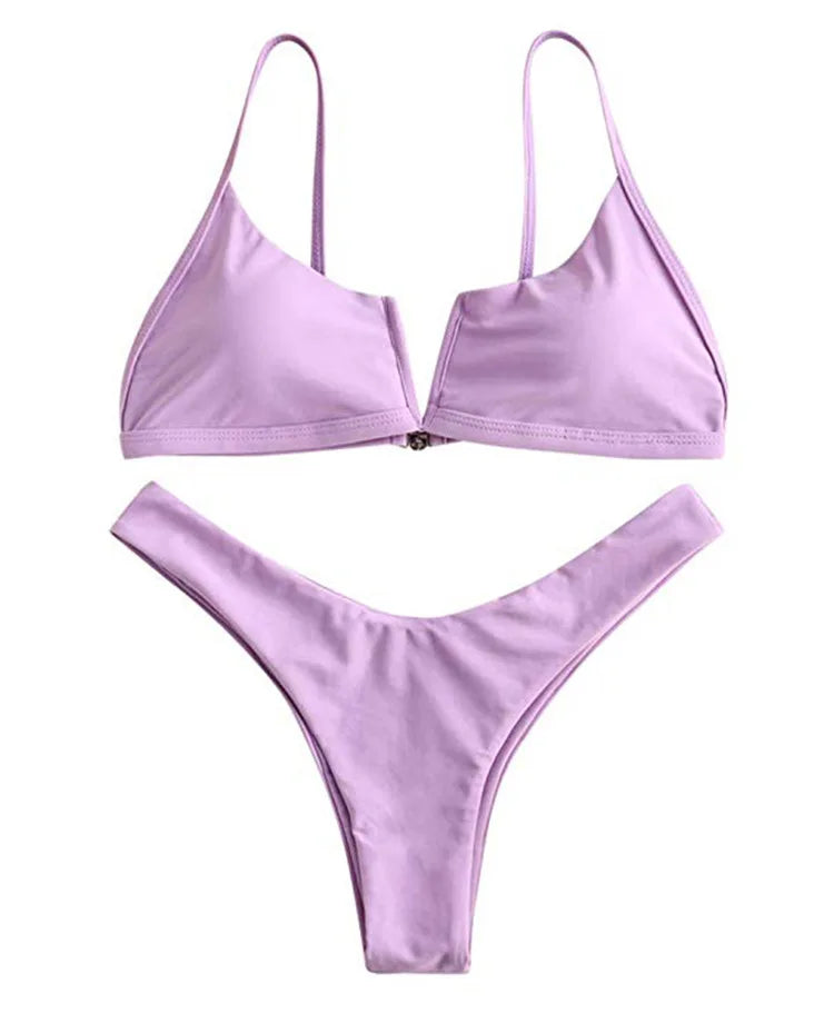 Sexy Bandeau Bikinis New V Neck Bikini Swimsuits Push Up Swimwear Female Brazilian Bikini Set Bathing Suits Biquini Swim Suit