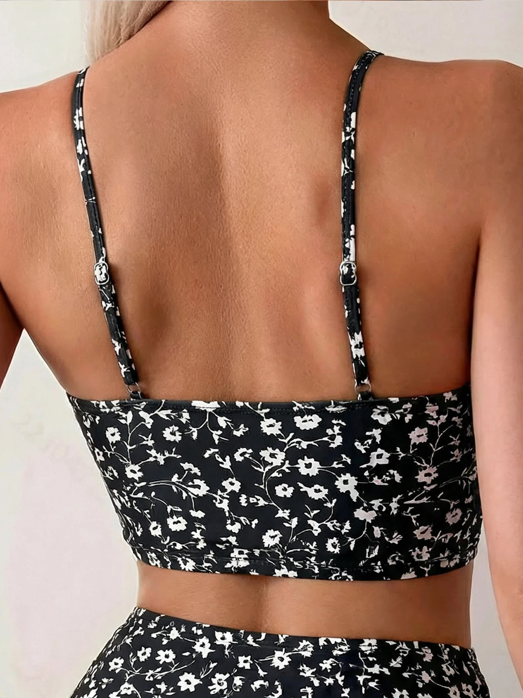 Bohemian Flower Print Bikini Set High Waist Two Piece Swimsuit Women Spaghetti Strap Bathing Suit Summer Beachwear
