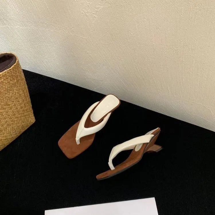 Mid Heels Women Flip Flops Fashion Wedges Woman Slippers 2026 Summer New Shoes Elegant Sandals Casual Pumps Dress Zapatos Mujer