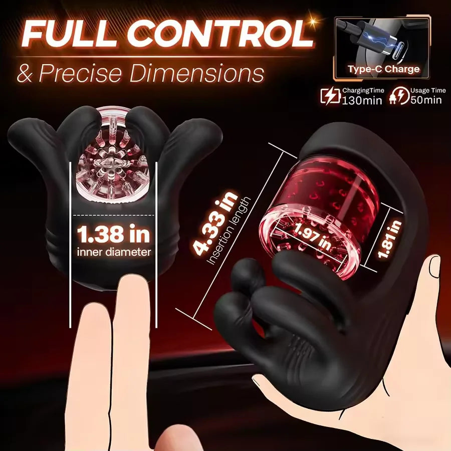 Adult Sex Toy Male Penis Stimulator Massager 9 Vibration Rotation Suction Modes USB Rechargeable Masturbation Cup Adult Supplies