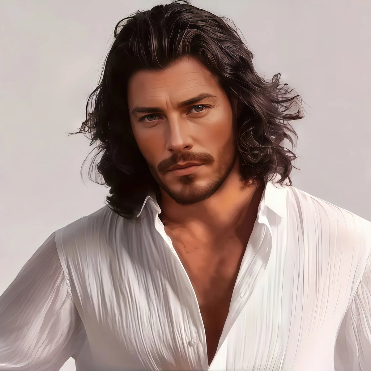 Men's and Women's Medium to Long Wavy Wig with Bangs and Curly Brown Short Curly Synthetic Wig, Natural Wavy Black Brown