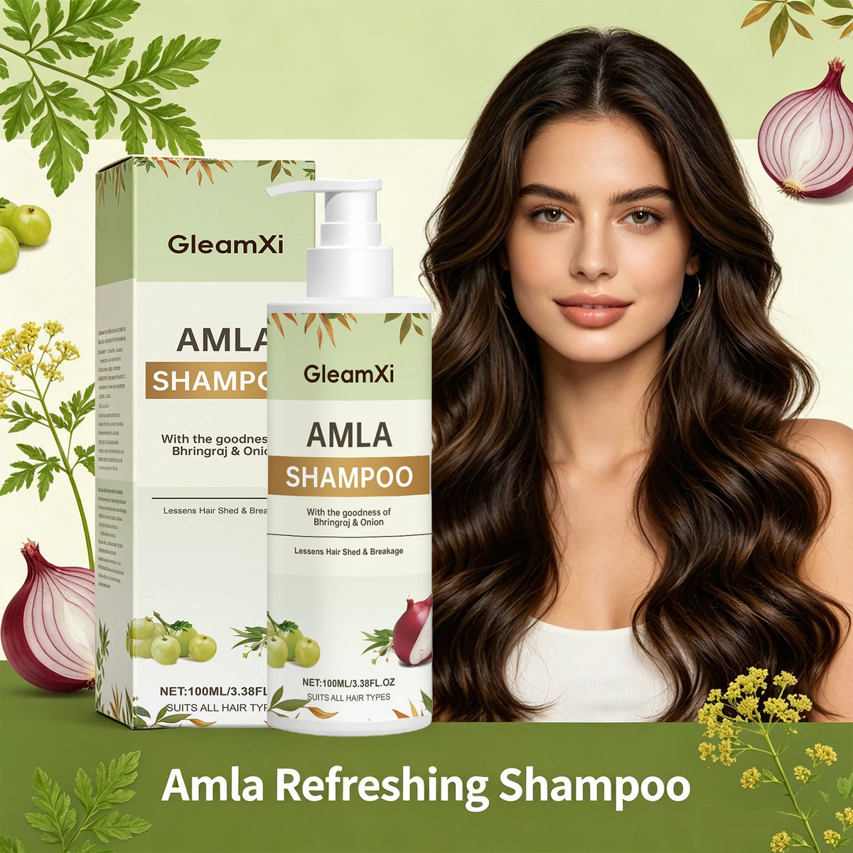 Amla Shampoo Strengthening Nourishing Hair Controls Excess Oil Adds Shine Reduce Hair Shedding Breakage Onion Bhringraj Shampoo