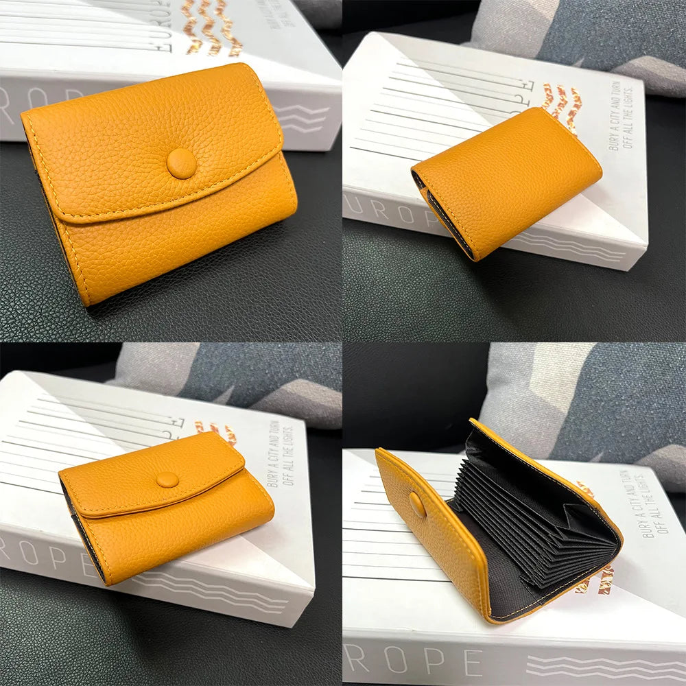 Credit Card Holder Wallets for Women Large Storage Space Snap Closure Accordion Card Holders,Leather Organizer Cards Case