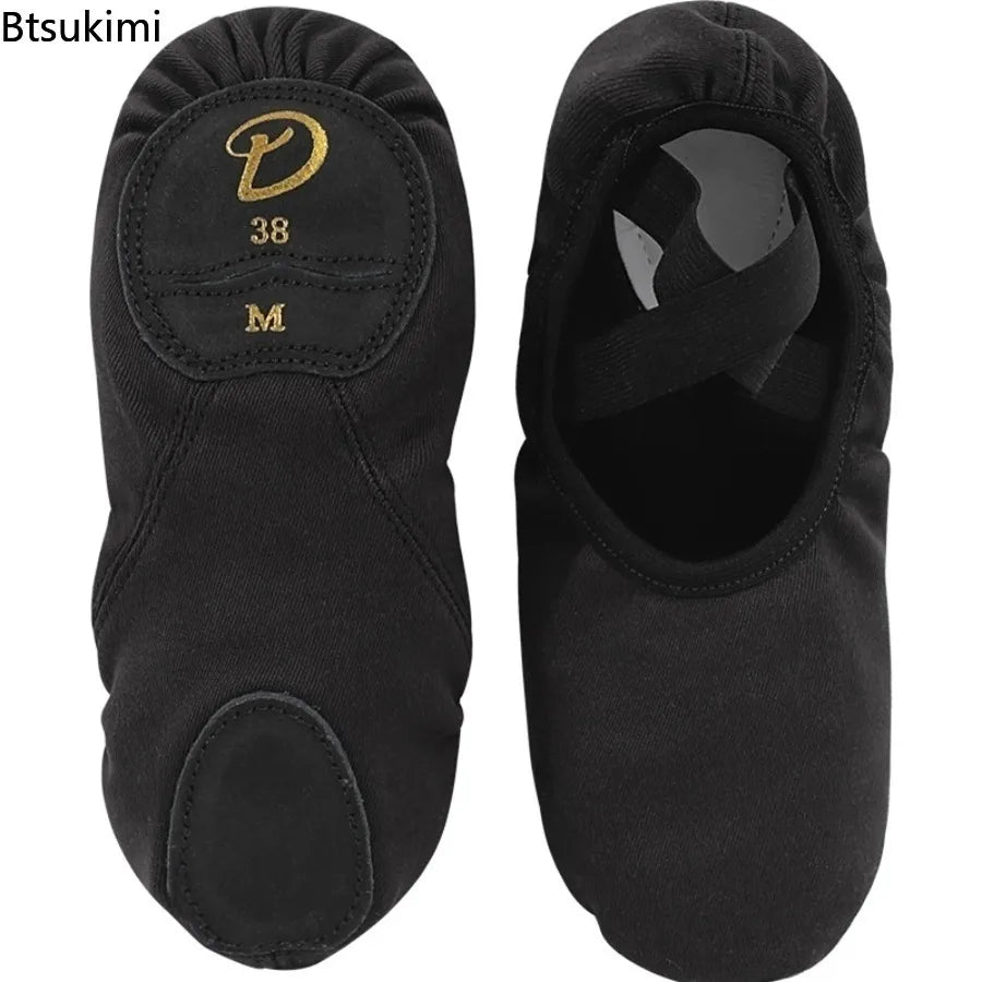 Ballet Shoes for Child and Adult Canvas Flats Ballet Dancing Slippers Classic Dance Shoes Soft Split-Sole Gymnastic Yoga Shoes