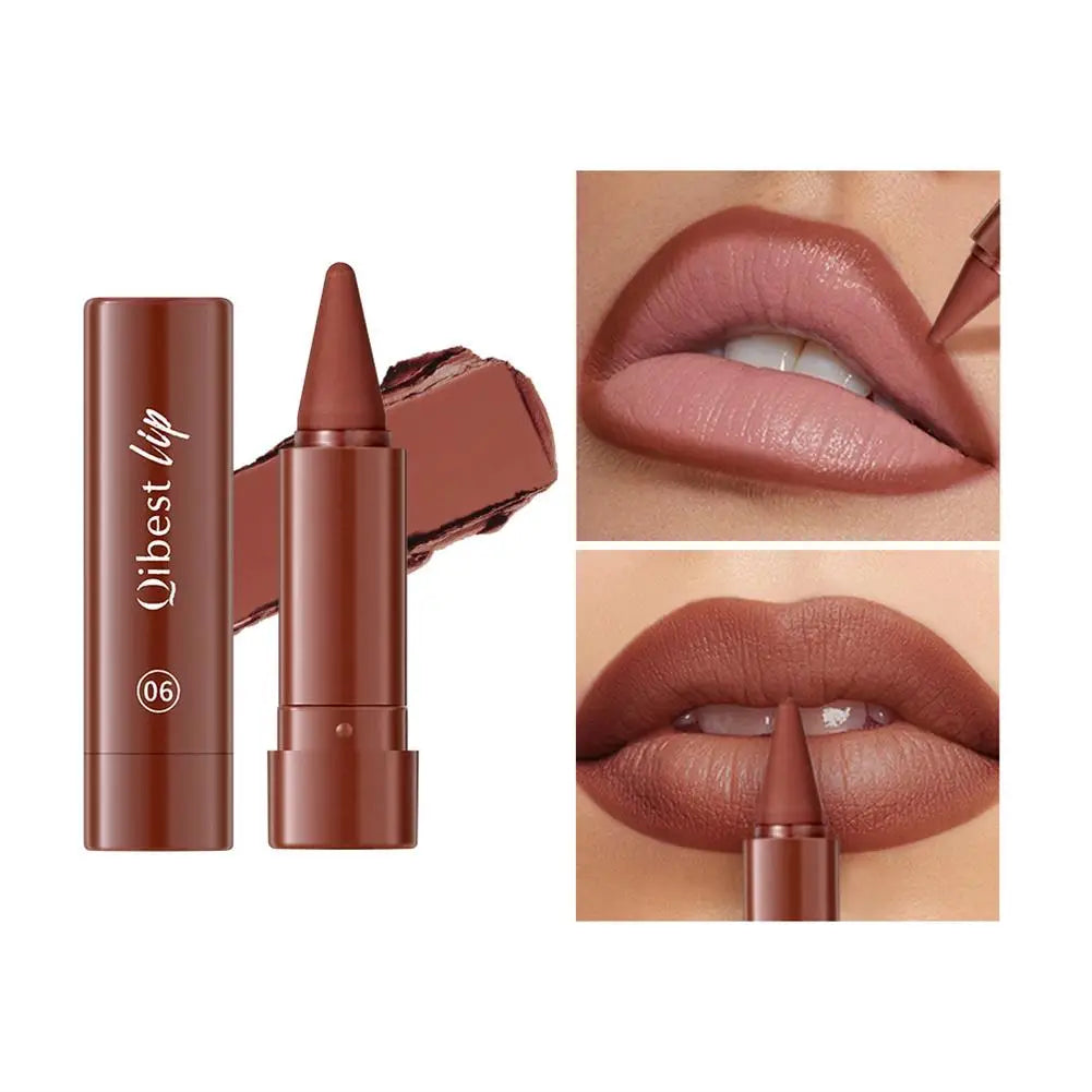Twist Up Lip Liner Lipstick Pen Multipurpose Powder Blusher Velvet Matte Waterproof Lip Contour Non Stick Cup Lip Rouge Makeup