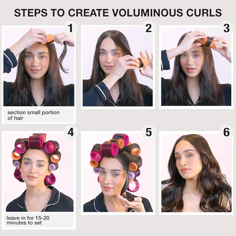 1pcs Large Self-grip Aluminum Core Hair Rollers Hairdressing Home Use DIY Korean Magic Curler Heatless Curly Hair Styling Tools
