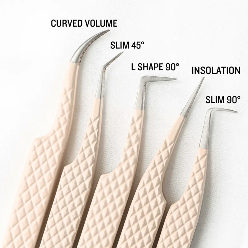 SENSE LASHES Fiber Tweezers for Eyelash Extensions Lash Isolation Tweezers Curved Volume Pinzas Para Extensión De Pestañas
