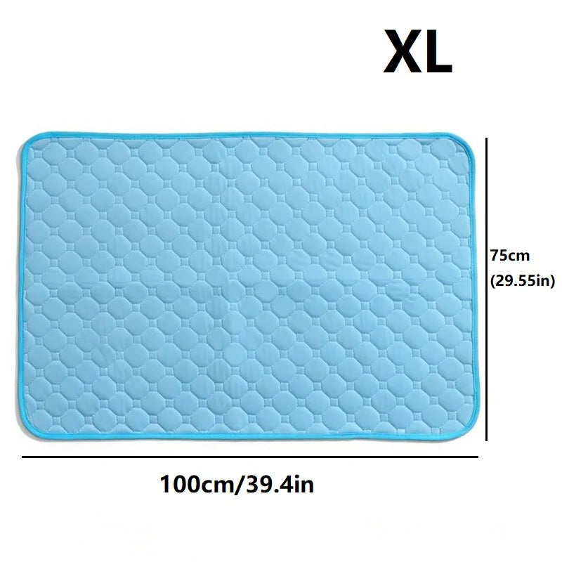 Summer Pet Cooling Pad for Cats and Dogs - Comfortable Breathable Washable Non-Slip Bottom Ice Cool Mat Dog Cool Mat