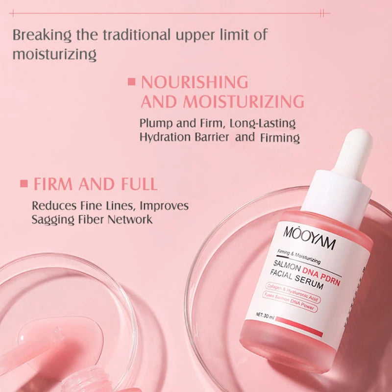 PDRN Salmon DNA Facial Serum 30ml Collagen Hyaluronic Acid Deep Hydrate Moisturize Improve Elasticity Essence Korean Face Care