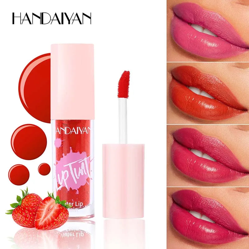 Liquid Lip Stain Lipstick Makeup Water Light Fruit Juice Lip Gloss Tint Moisturizing Waterproof Non-Stick High Pigment Lipstick