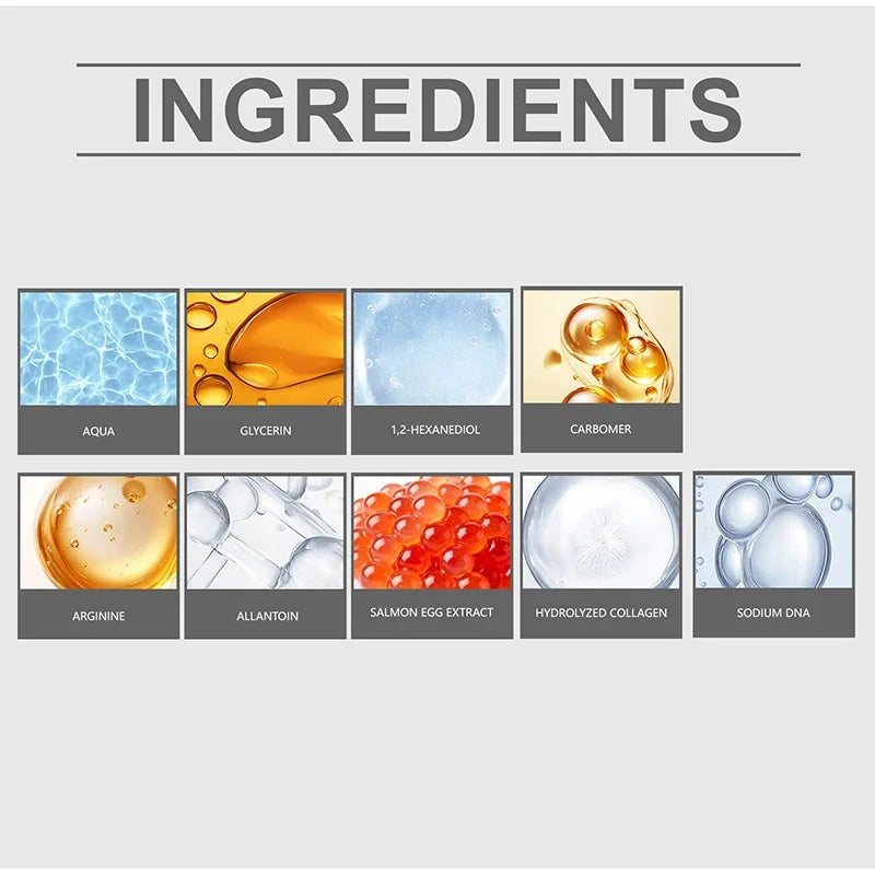 Korean Salmon Ampoule Serum PDRN Lifting Firming Radiating Skin Gentle Nourish Moisturizing Facial Serum Refresh Bouncy Essence